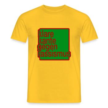 Klare Kante gegen Rassismus - Männer T-Shirt - Gelb - Vorne - AI Model Male 178 dark (178cm)