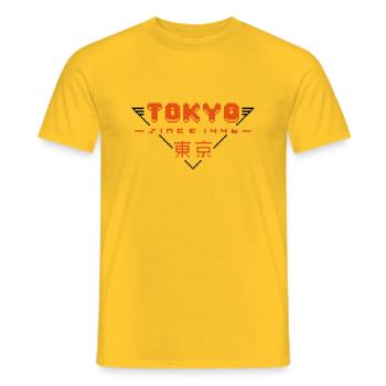 pixel tokyo - Men's T-Shirt - yellow - Front - AI Model Male 178 dark (178cm)
