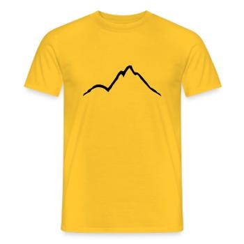 Beautiful mountains lines design - Men's T-Shirt - yellow - Front - AI Model Male 178 dark (178cm)