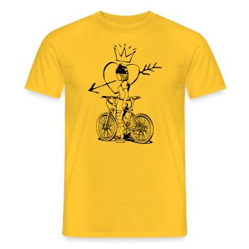 Perfect for enthusiastic bikers. - Men's T-Shirt - yellow - Front - AI Model Male 178 dark (178cm)