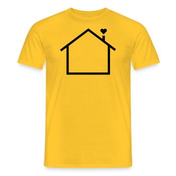 House simple with heart - Men's T-Shirt - yellow - Front - AI Model Male 178 dark (178cm)