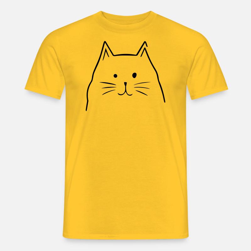 Katzen Kopf - Männer T-Shirt - Gelb