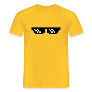 pixel sunglasses deal with it relax rest - Men's T-Shirt - yellow - Front - AI Model Male 178 dark (178cm)