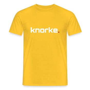 k n o r k e . - Men's T-Shirt - yellow - Front - AI Model Male 178 dark (178cm)
