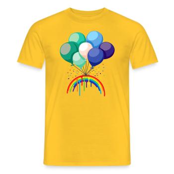 Fierté des hommes gays en ballon - T-shirt homme - jaune - Devant - AI Model Male 178 dark (178cm)