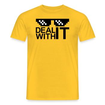 lunettes de soleil pixel balken text deal with it entspa - T-shirt homme - jaune - Devant - AI Model Male 178 dark (178cm)
