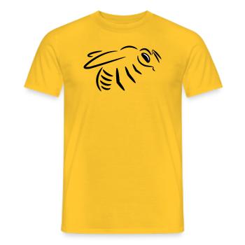 Bee drawing (line drawing) - Men's T-Shirt - yellow - Front - AI Model Male 178 dark (178cm)