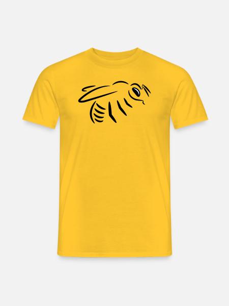 Bee drawing (line drawing) - Men's T-Shirt - yellow