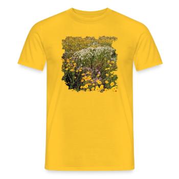 Biodiversity in plants and flowers - Men's T-Shirt - yellow - Front - AI Model Male 178 dark (178cm)