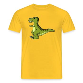 T Rex Dino Dinosaur - Men's T-Shirt - yellow - Front - AI Model Male 178 dark (178cm)