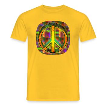Peace [Zeichen] - Männer T-Shirt - Gelb - Vorne - AI Model Male 178 dark (178cm)