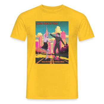 Retro Dance Vibes - Men's T-Shirt - yellow - Front - AI Model Male 178 dark (178cm)