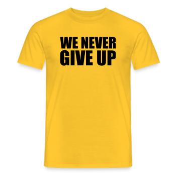 nous n'abandonnons jamais n'abandonnons jamais l'équipe d'équipe, nous sp - T-shirt homme - jaune - Devant - AI Model Male 178 dark (178cm)