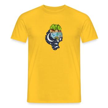 Kopf, Natur, Wassermann, Sternzeichen, Fisch - Männer T-Shirt - Gelb - Vorne - AI Model Male 178 dark (178cm)