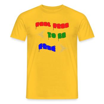 Feel free to be free - Männer T-Shirt - Gelb - Vorne - AI Model Male 178 dark (178cm)