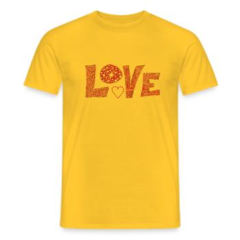 LOVE mit Herz - rot - Männer T-Shirt - Gelb - Vorne - AI Model Male 178 dark (178cm)