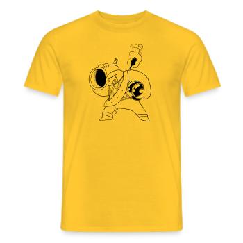 Mr. Boom - Men's T-Shirt - yellow - Front - AI Model Male 178 dark (178cm)