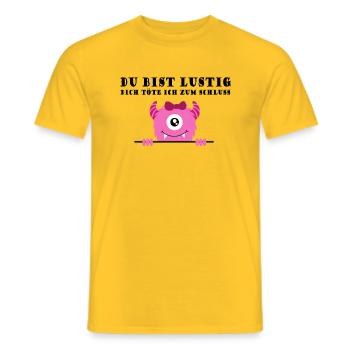 Kleines Monster will töten, weibliches Monster - Männer T-Shirt - Gelb - Vorne - AI Model Male 178 dark (178cm)