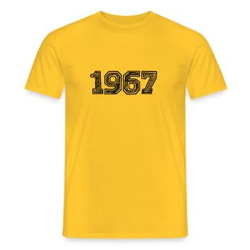 1967 - Men's T-Shirt - yellow - Front - AI Model Male 178 dark (178cm)