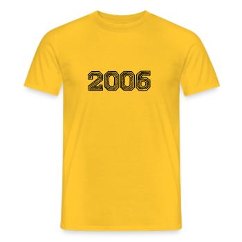 2006 - Men's T-Shirt - yellow - Front - AI Model Male 178 dark (178cm)