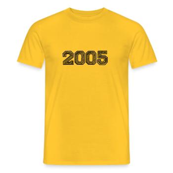 2005 - Männer T-Shirt - Gelb - Vorne - AI Model Male 178 dark (178cm)