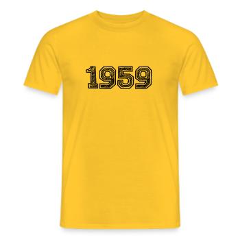 1959 - Männer T-Shirt - Gelb - Vorne - AI Model Male 178 dark (178cm)
