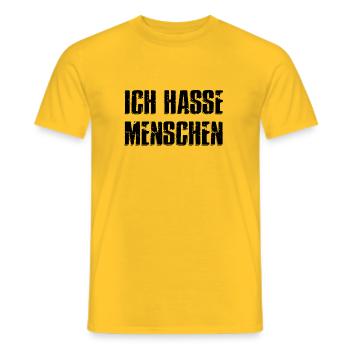 Je déteste les gens - T-shirt homme - jaune - Devant - AI Model Male 178 dark (178cm)