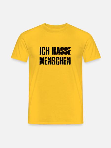 Ich hasse Menschen - Männer T-Shirt - Gelb