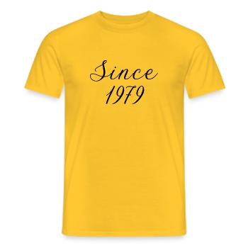 Since 1979 - Männer T-Shirt - Gelb - Vorne - AI Model Male 178 dark (178cm)