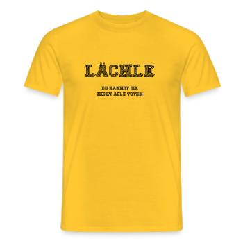 Souriez, vous ne pouvez pas tous les tuer - T-shirt homme - jaune - Devant - AI Model Male 178 dark (178cm)