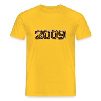 2009 - Men's T-Shirt - yellow - Front - AI Model Male 178 dark (178cm)