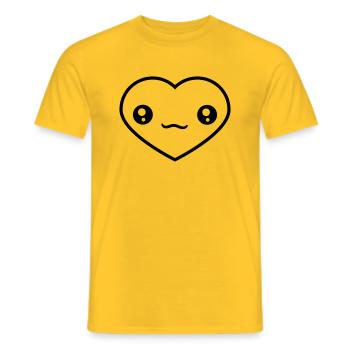 herzchen herz gesicht suess niedlich kopf form lie - Männer T-Shirt - Gelb - Vorne - AI Model Male 178 dark (178cm)