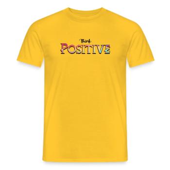 Think positive - Men's T-Shirt - yellow - Front - AI Model Male 178 dark (178cm)