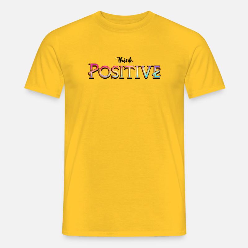 Think positive - denk positiv - Männer T-Shirt - Gelb