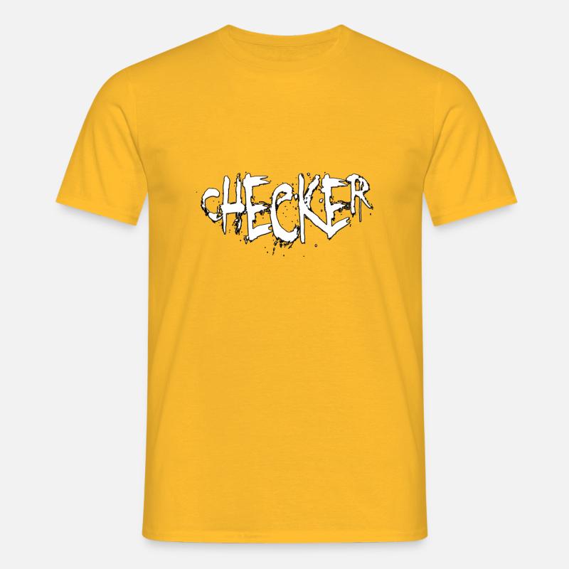 CHECKER - Männer T-Shirt - Gelb