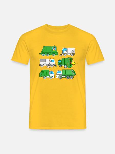 Roska-auto Vihreä Roska-auto Roska-auto Roskamies - Mænd T-shirt - gul