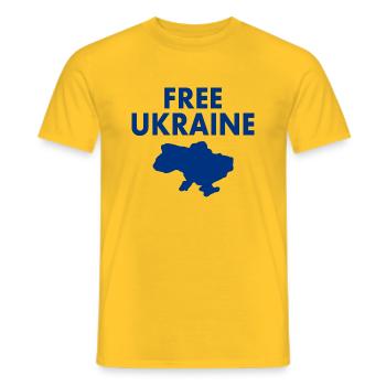 Free ukraine - Männer T-Shirt - Gelb - Vorne - AI Model Male 178 dark (178cm)