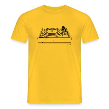 Turntable Dual 1219 Turntable retro black - Men's T-Shirt - yellow - Front - AI Model Male 178 dark (178cm)
