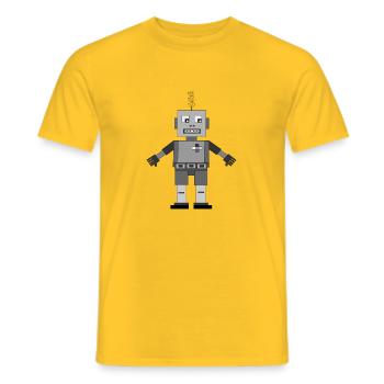 Robert, der Roboter - Männer T-Shirt - Gelb - Vorne - AI Model Male 178 dark (178cm)