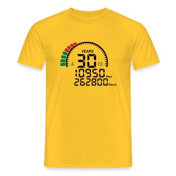 years 30 years anniversary meter - Men's T-Shirt - yellow - Front - AI Model Male 178 dark (178cm)