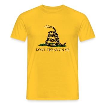 dont tread on me - Men's T-Shirt - yellow - Front - AI Model Male 178 dark (178cm)