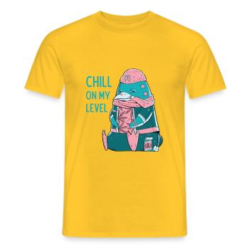 Doux hippie pingouin avec grvore Stoner Weed high - T-shirt homme - jaune - Devant - AI Model Male 178 dark (178cm)