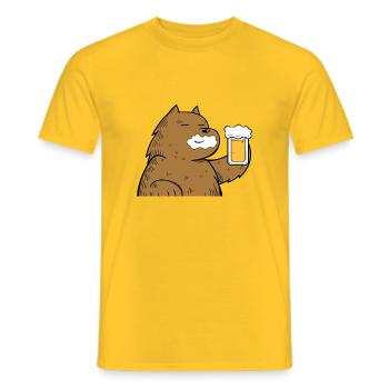 süßer Bär mit Bier Schnaps Alkohol und Party - Männer T-Shirt - Gelb - Vorne - AI Model Male 178 dark (178cm)