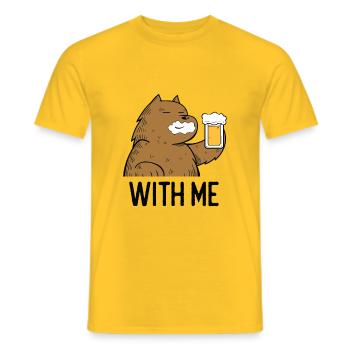 süßer Bär mit Bier Schnaps Alkohol und Party - Männer T-Shirt - Gelb - Vorne - AI Model Male 178 dark (178cm)