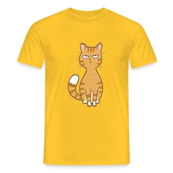 Chat en colère ou mignon - T-shirt homme - jaune - Devant - AI Model Male 178 dark (178cm)