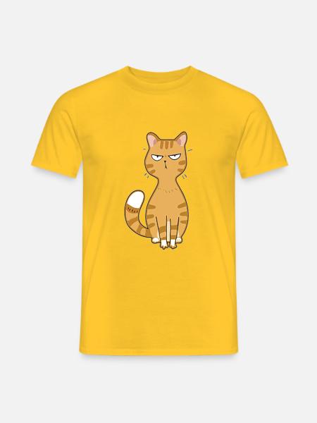 Katze böse oder niedlich - Männer T-Shirt - Gelb