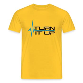 frequenz puls herzschlag turn it up balken striche - Männer T-Shirt - Gelb - Vorne - AI Model Male 178 dark (178cm)