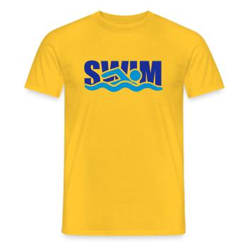nager logo design nager pictogramme nager nager - T-shirt homme - jaune - Devant - AI Model Male 178 dark (178cm)