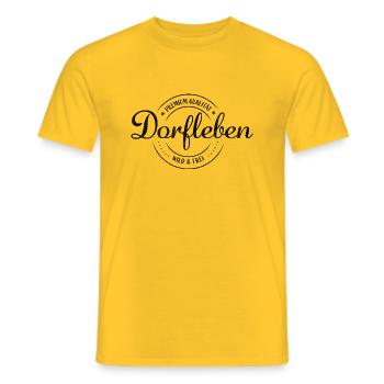 Dorfleben ist wild & frei und hat Premium Qualität - Männer T-Shirt - Gelb - Vorne - AI Model Male 178 dark (178cm)