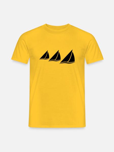 3 Sailing Boats Logo - Men's T-Shirt - yellow